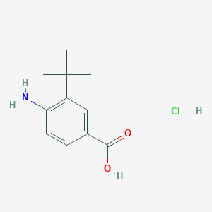 molecular formula C11H16ClNO2 B15231106 4-Amino-3-(tert-butyl)benzoic acid hydrochloride 