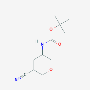 molecular formula C11H18N2O3 B15231120 tert-Butyl(5-cyanotetrahydro-2H-pyran-3-yl)carbamate 