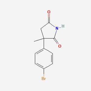 molecular formula C11H10BrNO2 B1523118 3-(4-Bromophenyl)-3-methylpyrrolidine-2,5-dione CAS No. 1094289-44-7