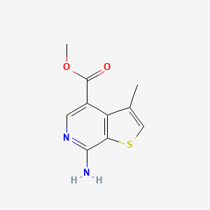 molecular formula C10H10N2O2S B15231187 Methyl 7-amino-3-methylthieno[2,3-c]pyridine-4-carboxylate 