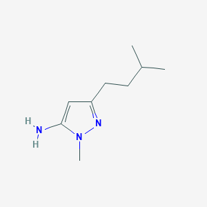 molecular formula C9H17N3 B1523120 1-methyl-3-(3-methylbutyl)-1H-pyrazol-5-amine CAS No. 1152707-75-9