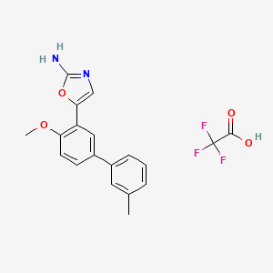 molecular formula C19H17F3N2O4 B15231208 5-(4-Methoxy-3'-methyl-[1,1'-biphenyl]-3-yl)oxazol-2-amine 2,2,2-trifluoroacetate 