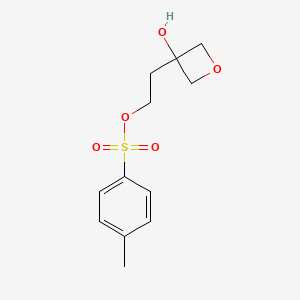 molecular formula C12H16O5S B15231239 2-(3-Hydroxyoxetan-3-yl)ethyl 4-methylbenzenesulfonate 