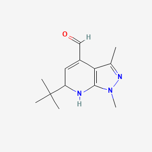 molecular formula C13H19N3O B15231243 6-(tert-Butyl)-1,3-dimethyl-6,7-dihydro-1H-pyrazolo[3,4-b]pyridine-4-carbaldehyde 