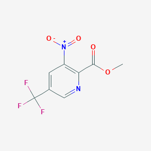 molecular formula C8H5F3N2O4 B15231257 Methyl 3-nitro-5-(trifluoromethyl)picolinate 