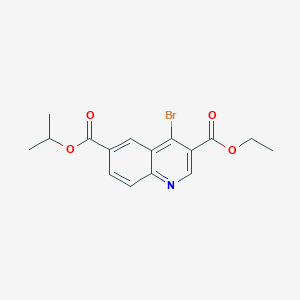 molecular formula C16H16BrNO4 B15231260 3-Ethyl 6-isopropyl 4-bromoquinoline-3,6-dicarboxylate 