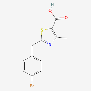 molecular formula C12H10BrNO2S B1523129 2-(4-Bromobenzyl)-4-methylthiazole-5-carboxylic acid CAS No. 1053656-73-7