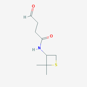 molecular formula C9H15NO2S B15231332 N-(2,2-Dimethylthietan-3-yl)-4-oxobutanamide 