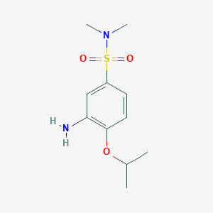 molecular formula C11H18N2O3S B1523135 3-amino-N,N-dimethyl-4-(propan-2-yloxy)benzene-1-sulfonamide CAS No. 1152837-83-6