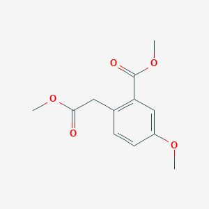 molecular formula C12H14O5 B15231350 Methyl 5-methoxy-2-(2-methoxy-2-oxoethyl)benzoate 