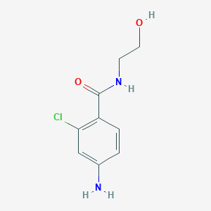 molecular formula C9H11ClN2O2 B1523137 4-amino-2-chloro-N-(2-hydroxyethyl)benzamide CAS No. 1094559-63-3