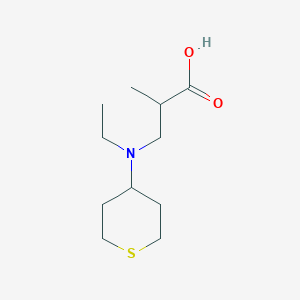 molecular formula C11H21NO2S B15231378 3-(Ethyl(tetrahydro-2H-thiopyran-4-yl)amino)-2-methylpropanoic acid 