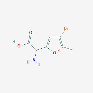 molecular formula C7H8BrNO3 B15231400 2-Amino-2-(4-bromo-5-methylfuran-2-yl)acetic acid 