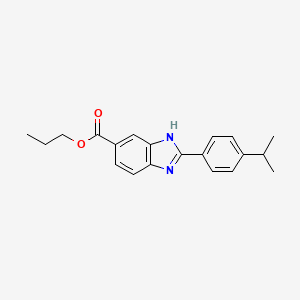 molecular formula C20H22N2O2 B15231406 Propyl 2-(4-isopropylphenyl)-1H-benzo[d]imidazole-6-carboxylate 