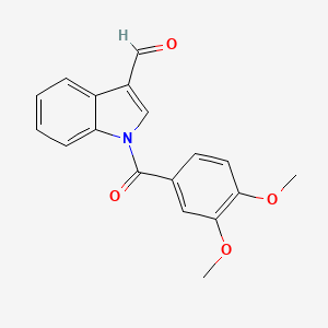 molecular formula C18H15NO4 B15231426 1-(3,4-Dimethoxybenzoyl)-1H-indole-3-carbaldehyde 