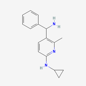 5-(Amino(phenyl)methyl)-N-cyclopropyl-6-methylpyridin-2-amine