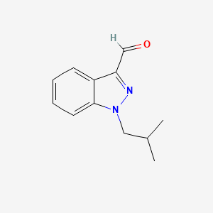 molecular formula C12H14N2O B15231515 1-(2-methylpropyl)-1H-indazole-3-carbaldehyde 