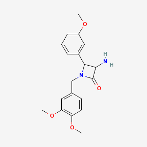 molecular formula C19H22N2O4 B15231585 3-Amino-1-(3,4-dimethoxybenzyl)-4-(3-methoxyphenyl)azetidin-2-one 