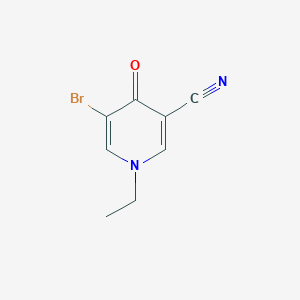 molecular formula C8H7BrN2O B15231591 5-Bromo-1-ethyl-4-oxo-1,4-dihydropyridine-3-carbonitrile 