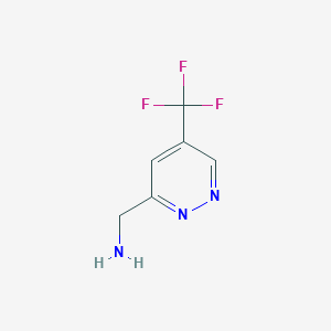 molecular formula C6H6F3N3 B15231609 5-(Trifluoromethyl)pyridazine-3-methanamine 