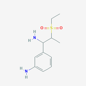 molecular formula C11H18N2O2S B15231617 3-(1-Amino-2-(ethylsulfonyl)propyl)aniline 