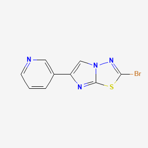 molecular formula C9H5BrN4S B1523164 3-{2-Bromoimidazo[2,1-b][1,3,4]thiadiazol-6-yl}pyridine CAS No. 1094279-90-9
