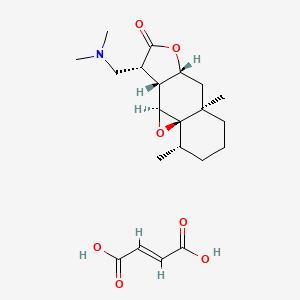 molecular formula C21H31NO7 B15231646 (E)-but-2-enedioic acid;(1R,3S,4R,5R,8R,10R,14S)-5-[(dimethylamino)methyl]-10,14-dimethyl-2,7-dioxatetracyclo[8.4.0.01,3.04,8]tetradecan-6-one 