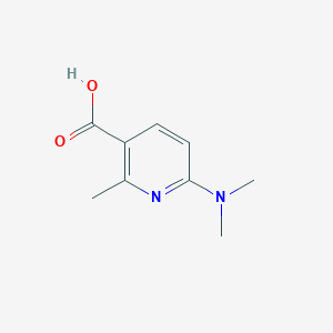 molecular formula C9H12N2O2 B15231658 6-(Dimethylamino)-2-methylnicotinic acid 