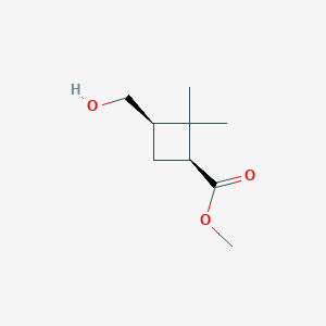 molecular formula C9H16O3 B15231675 Methyl (1S,3R)-3-(hydroxymethyl)-2,2-dimethylcyclobutane-1-carboxylate CAS No. 528560-24-9