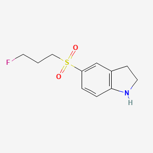 molecular formula C11H14FNO2S B15231677 5-((3-Fluoropropyl)sulfonyl)indoline 