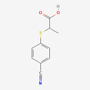 molecular formula C10H9NO2S B1523173 2-[(4-Cyanophenyl)sulfanyl]propanoic acid CAS No. 1019535-82-0
