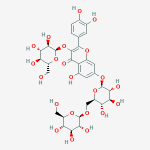 2-(3,4-dihydroxyphenyl)-5-hydroxy-3-[(2R,3R,4S,5S,6R)-3,4,5-trihydroxy-6-(hydroxymethyl)oxan-2-yl]oxy-7-[(2S,3R,4S,5S,6R)-3,4,5-trihydroxy-6-[[(2R,3R,4S,5S,6R)-3,4,5-trihydroxy-6-(hydroxymethyl)oxan-2-yl]oxymethyl]oxan-2-yl]oxychromen-4-one