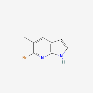 molecular formula C8H7BrN2 B15231794 6-bromo-5-methyl-1H-pyrrolo[2,3-b]pyridine 