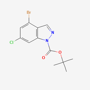 molecular formula C12H12BrClN2O2 B15231805 tert-Butyl 4-bromo-6-chloro-1H-indazole-1-carboxylate 