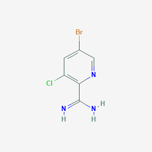 molecular formula C6H5BrClN3 B15231819 5-Bromo-3-chloropicolinimidamide 