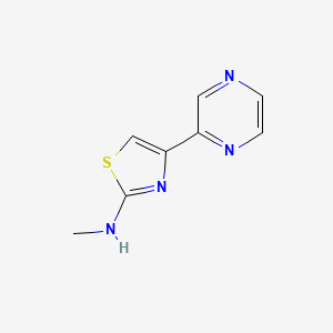 molecular formula C8H8N4S B15231861 N-Methyl-4-(pyrazin-2-yl)thiazol-2-amine 