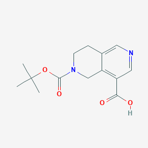 molecular formula C14H18N2O4 B15231864 6-(tert-Butoxycarbonyl)-5,6,7,8-tetrahydro-2,6-naphthyridine-4-carboxylicacid 