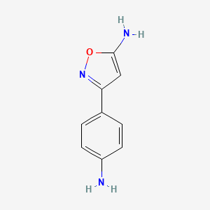 molecular formula C9H9N3O B15231882 3-(4-Aminophenyl)isoxazol-5-amine 