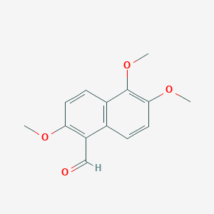 molecular formula C14H14O4 B15231943 2,5,6-Trimethoxy-1-naphthaldehyde 