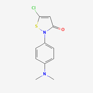 molecular formula C11H11ClN2OS B15231945 5-Chloro-2-(4-(dimethylamino)phenyl)isothiazol-3(2H)-one 