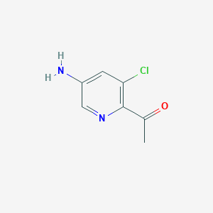 molecular formula C7H7ClN2O B15231965 1-(5-Amino-3-chloropyridin-2-yl)ethanone 