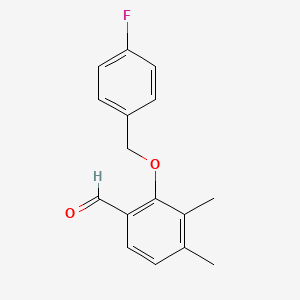 molecular formula C16H15FO2 B15231979 2-((4-Fluorobenzyl)oxy)-3,4-dimethylbenzaldehyde 