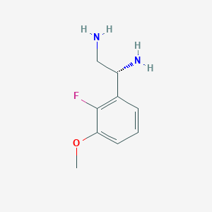 molecular formula C9H13FN2O B15231983 (1R)-1-(2-Fluoro-3-methoxyphenyl)ethane-1,2-diamine 