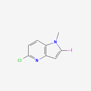 molecular formula C8H6ClIN2 B15232008 5-chloro-2-iodo-1-methyl-1H-pyrrolo[3,2-b]pyridine 