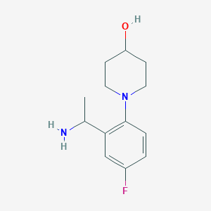 molecular formula C13H19FN2O B1523201 1-[2-(1-氨基乙基)-4-氟苯基]哌啶-4-醇 CAS No. 1019606-10-0