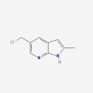 molecular formula C9H9ClN2 B15232013 5-(chloromethyl)-2-methyl-1H-pyrrolo[2,3-b]pyridine CAS No. 1638768-89-4