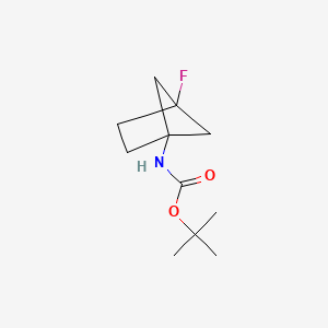 molecular formula C11H18FNO2 B15232032 tert-butyl N-{4-fluorobicyclo[2.1.1]hexan-1-yl}carbamate 