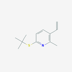 molecular formula C12H17NS B15232044 6-(tert-Butylthio)-2-methyl-3-vinylpyridine 