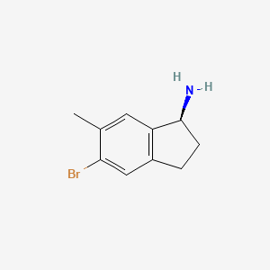 molecular formula C10H12BrN B15232105 (S)-5-Bromo-6-methyl-2,3-dihydro-1H-inden-1-amine 