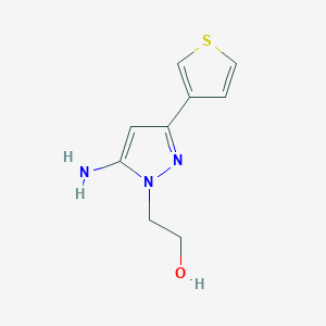 molecular formula C9H11N3OS B1523211 2-(5-氨基-3-(噻吩-3-基)-1H-吡唑-1-基)乙醇 CAS No. 1152916-42-1